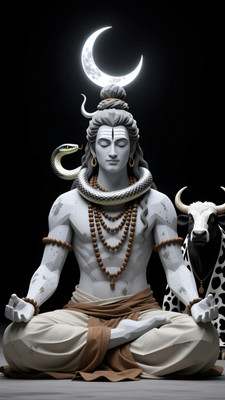 swaroopa 16.5 inch Shiv Shankar Sticker Self Adhesive Sticker(Pack of 1)