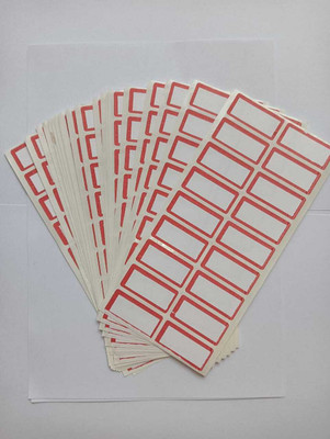 SEHGAL STORE 1.5 inch 45mm x 20mm Blank Stickers with Bold Red Border for General Use Self Adhesive Sticker(Pack of 100)
