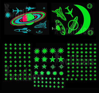 wall1ders 30 cm The Glow in the Dark Self Adhesive Sticker(Pack of 5)