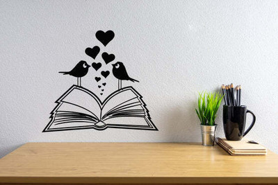 Xskin 27 cm Open Book With Hearts Self Adhesive Sticker(Pack of 1)