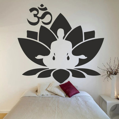 SnappyVinyl 33 cm Buddha Self Adhesive Sticker(Pack of 1)