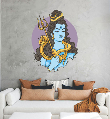 RIDIR CREATION 38 cm Bholenath Removable Sticker(Pack of 1)