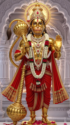 swaroopa 16.5 inch Hanuman ji sticker Self Adhesive Sticker(Pack of 1)