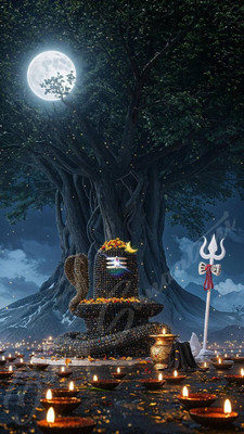 swaroopa 16.5 inch Shiv Shankar Sticker Self Adhesive Sticker(Pack of 1)