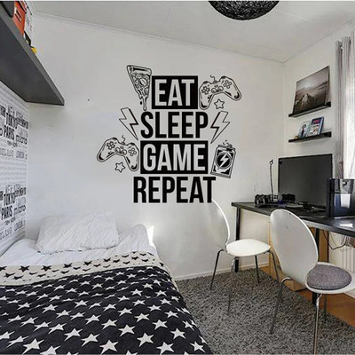 Xskin 100 cm Eat Sleep Game Repeat Self Adhesive Sticker(Pack of 1)