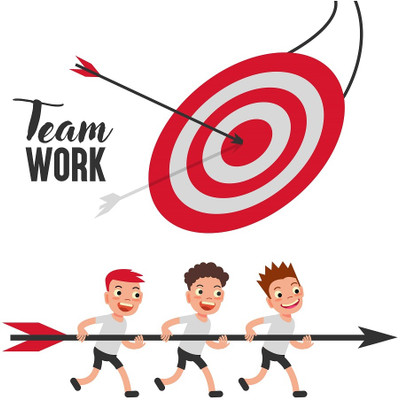 MIIKOR 55 cm Teamwork | Non-Reusable Stickers Self Adhesive Sticker(Pack of 1)