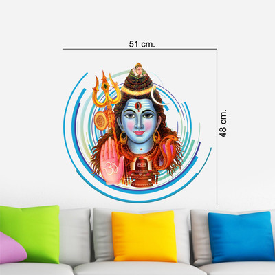 SR ENTERPRISE 1 cm shiva wall stickergod _bhagwan ji wall sticker(51X48) Self Adhesive Sticker(Pack of 1)