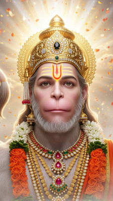 swaroopa 16.5 inch Hanuman ji sticker Self Adhesive Sticker(Pack of 1)