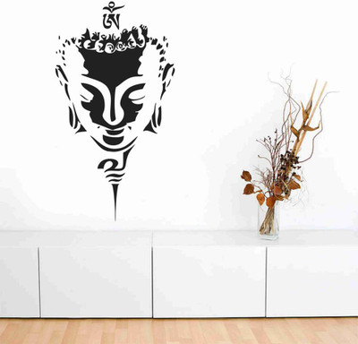 Stickerberry 40 cm mediating Buddha Wall Sticker 40 CM X 70 CM Self Adhesive Sticker(Pack of 1)
