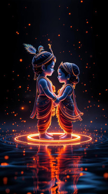 swaroopa 16.5 inch Radha krisha A3 size non tearable sticker Self Adhesive Sticker(Pack of 1)