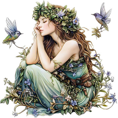 HEAVEN ART 50 cm fairy wall sticker for home decoration Self Adhesive Sticker(Pack of 1)