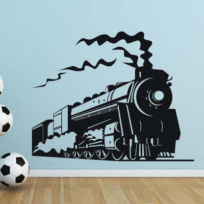 SnappyVinyl 40 cm Steam Engine Train Self Adhesive Sticker(Pack of 1)