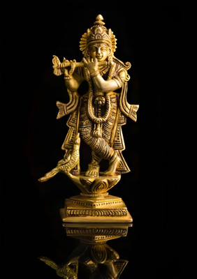 Dumdic 30 cm Flutting Krishna A4 Strong Self Adhesive Sticker(Pack of 1)