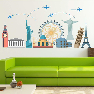 stylishdecor 60 cm m...time to travels22 Self Adhesive Sticker(Pack of 1)