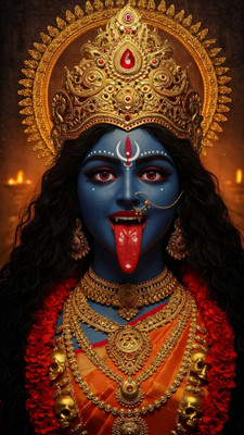 swaroopa 16.5 inch Kali mata Sticker Self Adhesive Sticker(Pack of 1)