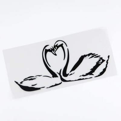Xskin 21 cm Amusing Swan Of Love ,wall sticker Self Adhesive Sticker(Pack of 1)