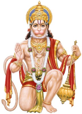 crystalsign 70 cm New Modern Art & Trendy Hanuman Ji for Living Room, Bedroom and Home Decoration Self Adhesive Sticker(Pack of 1)