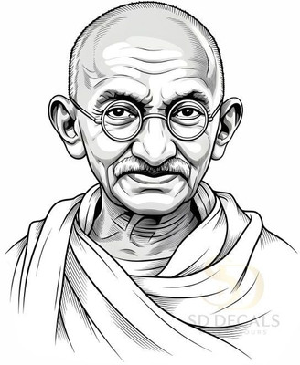SD DECALS 18 inch Mahatma Gandhi Wall Sticker – Inspirational Freedom Leader Vinyl Art Self Adhesive Sticker(Pack of 1)