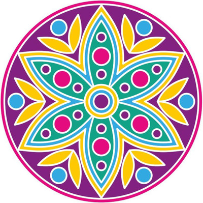 Galaxy Design 50.8 cm L_RANGOLI_A30 Self Adhesive Sticker(Pack of 1)