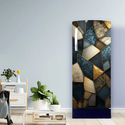 Crative Design 49 inch Fridge Single Door Wallpaper Sticker Wrap For Refrigerator Self Adhesive Sticker Self Adhesive Sticker(Pack of 1)