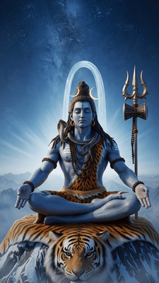 swaroopa 16.5 inch Shiv Shankar Sticker Self Adhesive Sticker(Pack of 1)