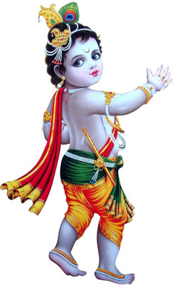 Decor Villa 50 cm Bal Krishna Removable Sticker(Pack of 1)