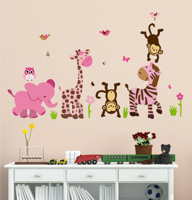 Littlebuds 110 cm Animals Removable Sticker(Pack of 1)