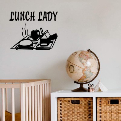 SnappyVinyl 29 cm Lunch Lady Wall Decals, Easy to Apply Self Adhesive Sticker(Pack of 1)