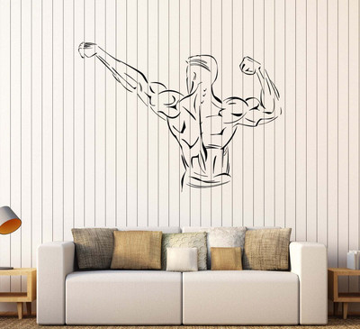 SnappyVinyl 27 cm Muscles Bodybuilde Self Adhesive Sticker(Pack of 1)