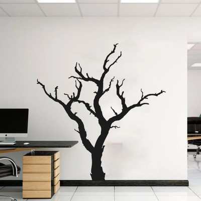 SnappyVinyl 56 cm Spooky Dead Tree Self Adhesive Sticker(Pack of 1)