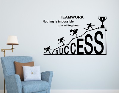 TRIDENT 80 cm Team Work Success quotes Removable Sticker(Pack of 1)