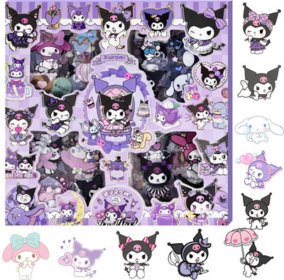 HS ENTERPRISE 25 inch Cute Sanrio Kuromi 100pcs Waterproof Stickers for DIY & Journals (Random Design) Self Adhesive Sticker(Pack of 100)