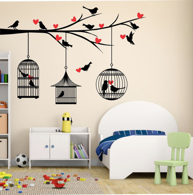 CG Decor 60 cm PVC- Self Adhesive Transparent Decorative Wall Sticker Self Adhesive Sticker(Pack of 1)