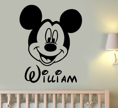 SnappyVinyl 50 cm mickey face Self Adhesive Sticker(Pack of 1)