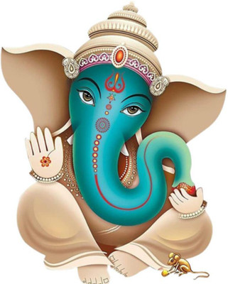 DreamKraft 70 cm ganesh ji multicolour vinyl size 70 cm X 50 cm wall sticker Self Adhesive Sticker(Pack of 1)