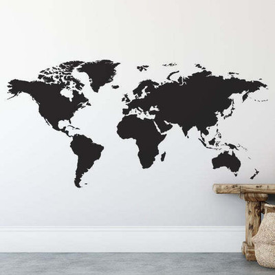 Xskin 29 cm Map of the World Self Adhesive Sticker(Pack of 1)
