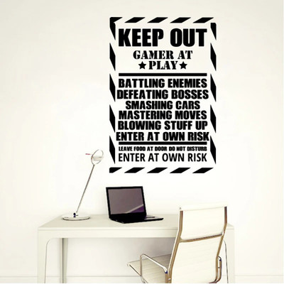 Xskin 70 cm Play Game Keep Out Mane Cave Door Self Adhesive Sticker(Pack of 1)