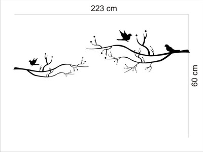 Approach Decor 223 cm tree branch bird wall sticker Self Adhesive Sticker(Pack of 1)