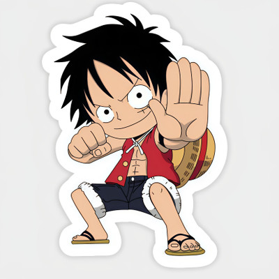 YELOSOUL 0 inch ANIME FAN'S LUFFY sticker Waterproof Vinyl Decal Non-Reusable Sticker(Pack of 1)