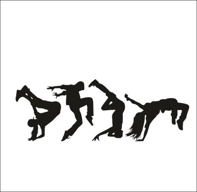 Vijaya enterprises 24 inch Hip-Hop Dance B Boy Wall Sticker|Break Dance Music Studio Decal Size 67x24 inch Self Adhesive Sticker(Pack of 1)