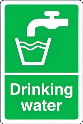 Printlive 15 cm Drinking Water Sticker –Self-Adhesive Safety Sign Self Adhesive Sticker(Pack of 1)