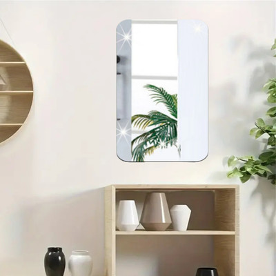 KASHTABHAN 40 cm Rectangle Shape Magic Mirror Sticker – for Home & Bathroom Décor Double-sided Sticker(Pack of 1)