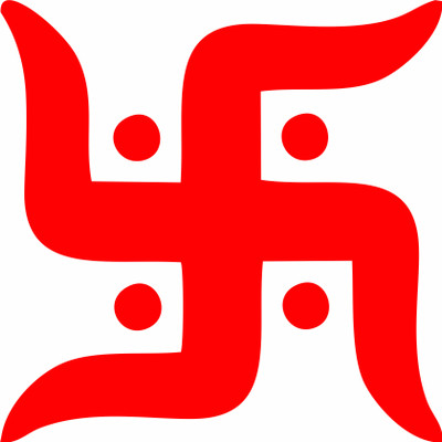 The Printpack 15 cm Swastik Self Adhesive Sticker(Pack of 1)