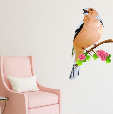 WALLARSH 90 cm Branch With Birds Self Adhesive Sticker(Pack of 1)