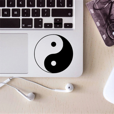 SnappyVinyl 12 cm Yin-Yang Self Adhesive Sticker(Pack of 1)