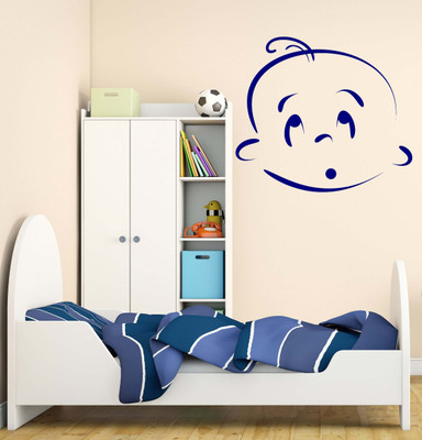 SnappyVinyl 27 cm Baby Cartoon Face Different Self Adhesive Sticker(Pack of 1)