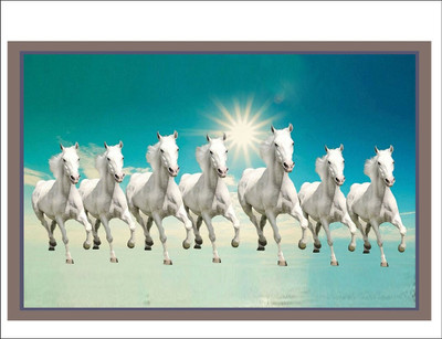Vijaya enterprises 48 cm Horse seven running poster size(77x48) Self Adhesive Sticker(Pack of 1)