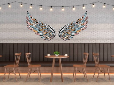 Design Decor 45.72 cm Wings Wall Sticker For Cafe & Restaurant Self Adhesive Sticker(Pack of 2)