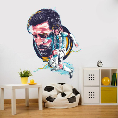 DivineDesigns 51 cm Lionel Messi Self Adhesive Sticker(Pack of 1)
