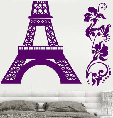 SnappyVinyl 27 cm France Paris Eiffel Self Adhesive Sticker(Pack of 1)